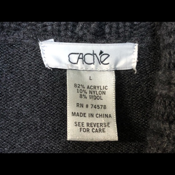 Cache sweater Tunic size L Wrap Lace Up Side Acrylic Nylon Wool - Picture 14 of 15